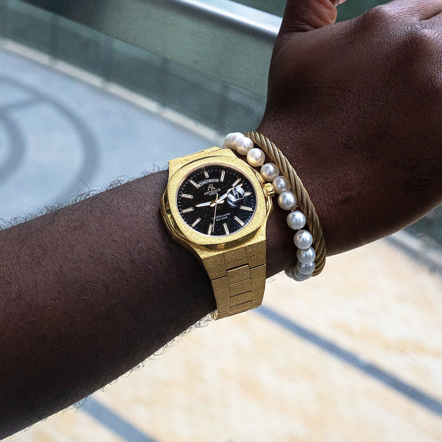 Gold/Black Frosted Stardust Constellation Day Date (PRE-ORDER SHIPS OUT APRIL 5TH) - Image 3