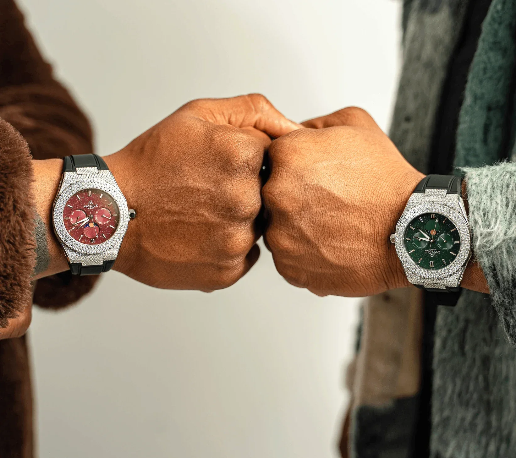 Iced transporter - small diamond bezel - rubber strap - Image 3