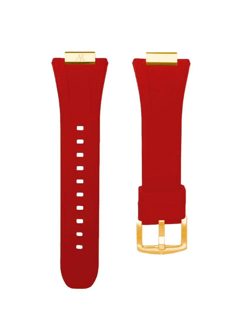 red rubber smartwatch case strap - Image 5