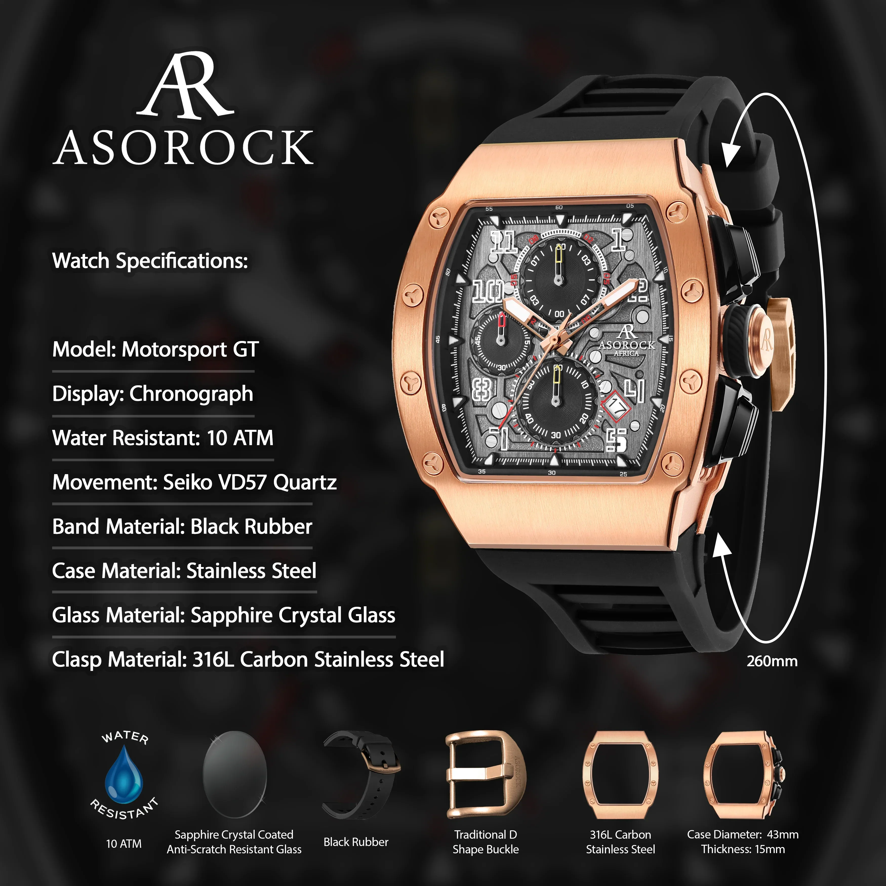 Rosegold/Black Motorsport GT (PRE-ORDER SHIPS OUT APRIL 20TH) - Image 6