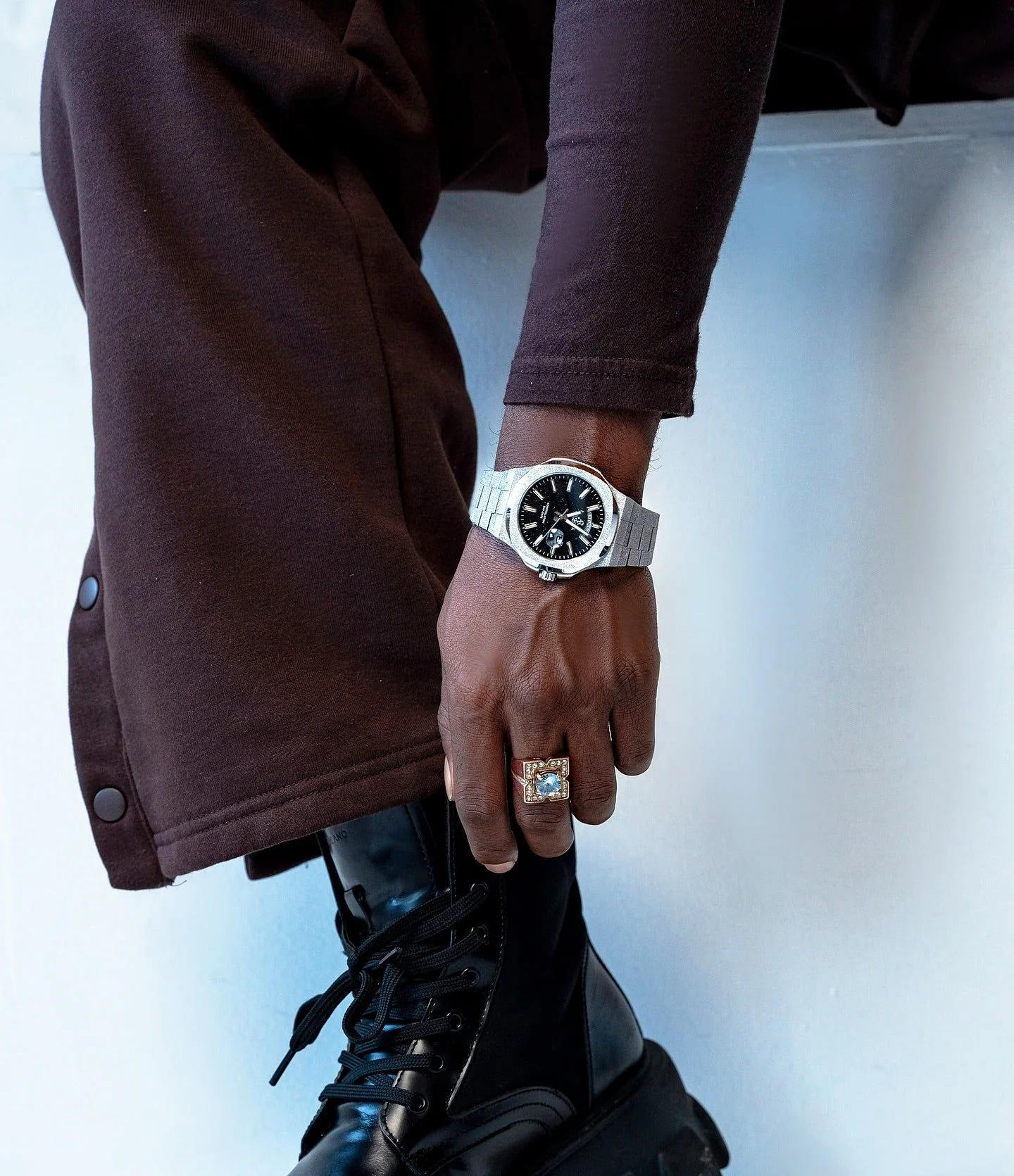 Silver/Black Frosted Stardust Constellation Day Date (PRE-ORDER SHIPS OUT APRIL 5TH) - Image 3