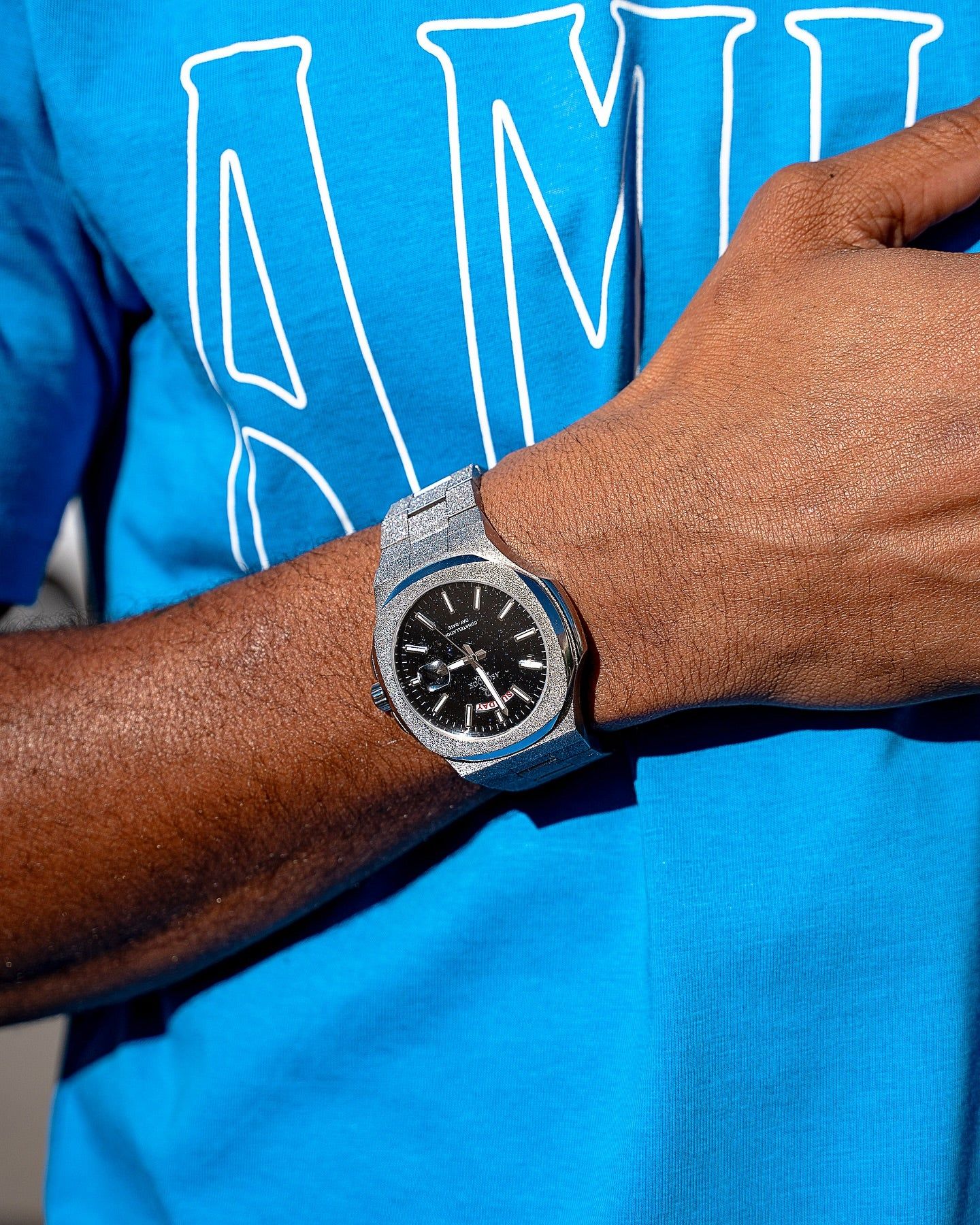 Silver/Black Frosted Stardust Constellation Day Date (PRE-ORDER SHIPS OUT APRIL 5TH) - Image 4