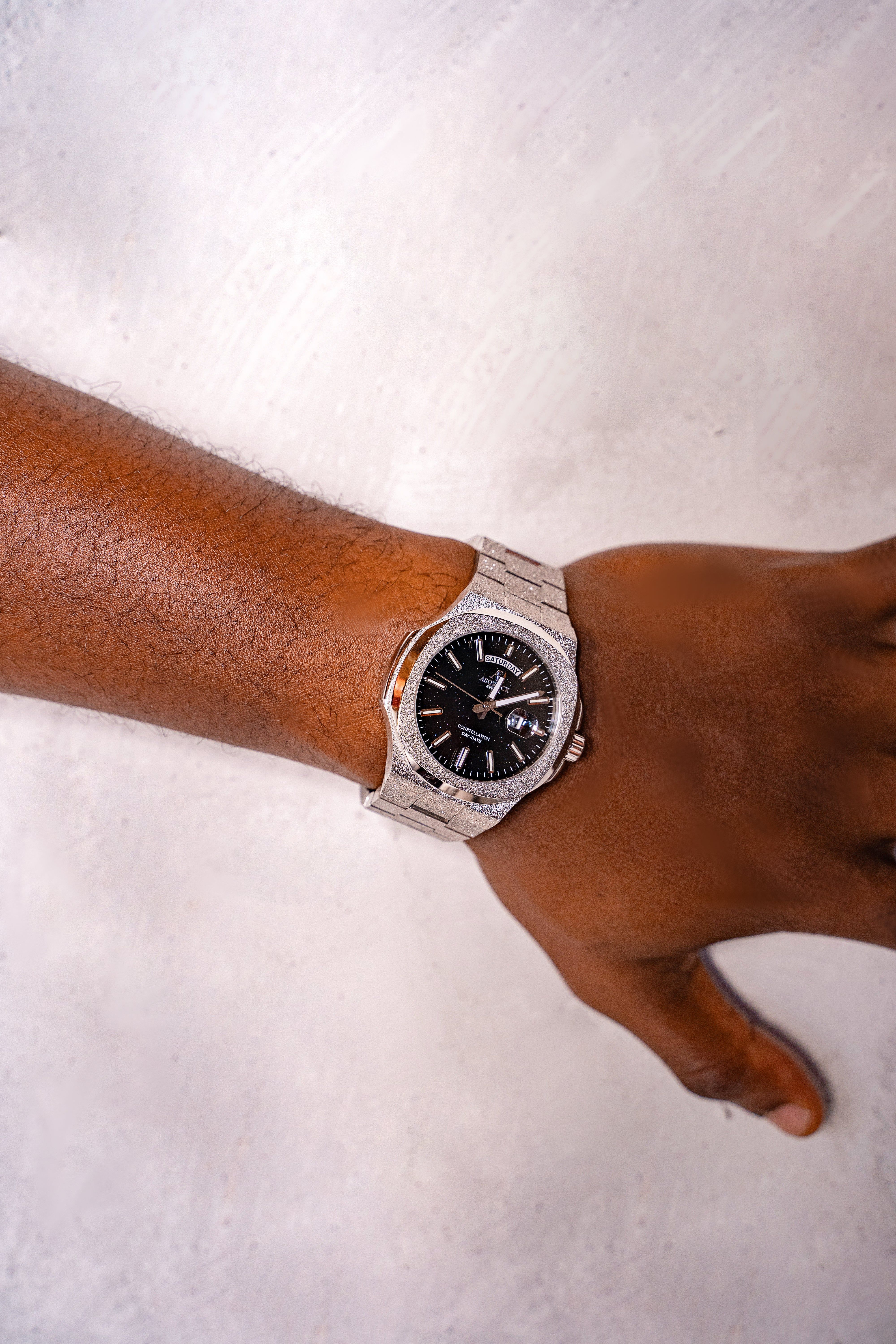 Silver/Black Frosted Stardust Constellation Day Date (PRE-ORDER SHIPS OUT APRIL 5TH) - Image 8